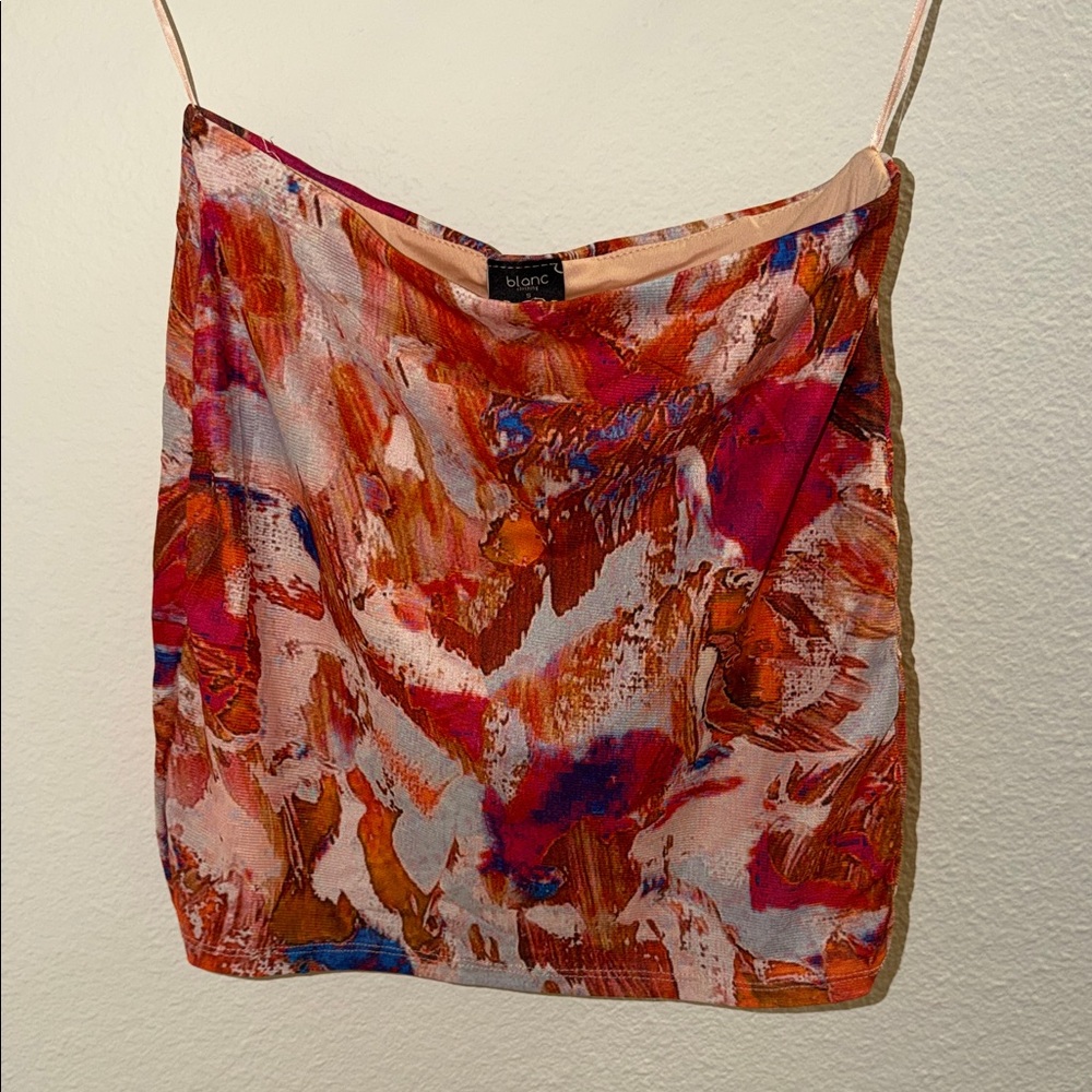 Blanc Colorful Abstract Print Cami Top